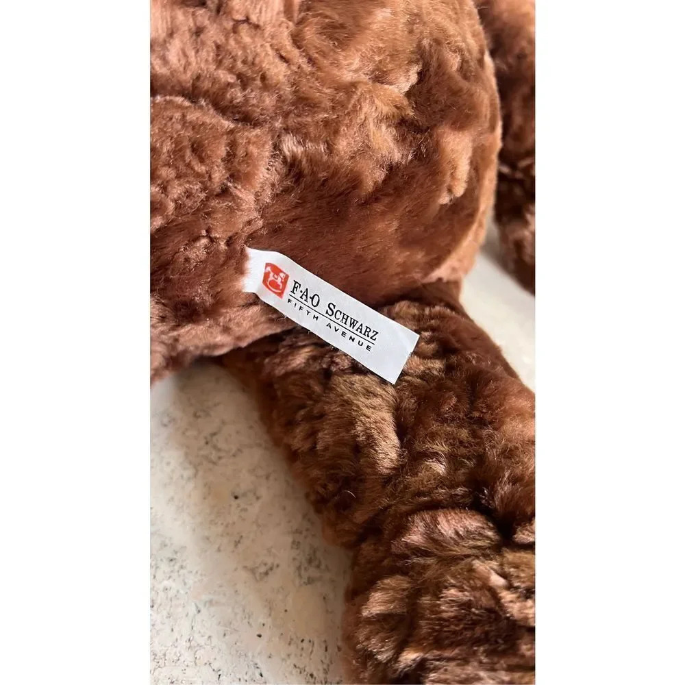 FAO Schwarz Dark Brown Vintage Fifth Avenue Plush Teddy Bear Size Medium NWT - Picture 7 of 11